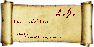 Locz Júlia névjegykártya